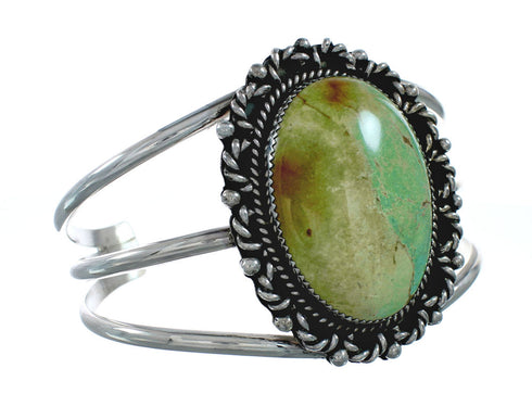 Authentic Native American Kingman Turquoise Sterling Silver Navajo Cuff Bracelet X11415